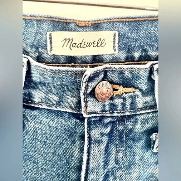 Madewell Retro Crop Bootcut 100% Cotton Two-Tone Jeans Size 27 - Picture 6 of 12